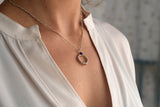 Sterling Silver Bubble Hoop Pendant With Amethyst