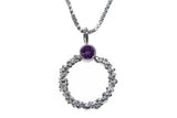Sterling Silver Bubble Hoop Pendant With Amethyst