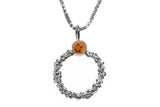Sterling Silver Bubble Hoop Pendant With Amethyst