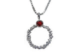 Sterling Silver Bubble Hoop Pendant With Amethyst