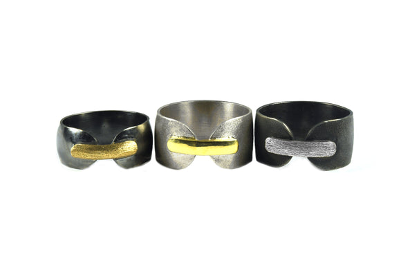 Silver Ring with 18k Gold