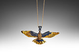 Gold Accented Flying Bird Pendant