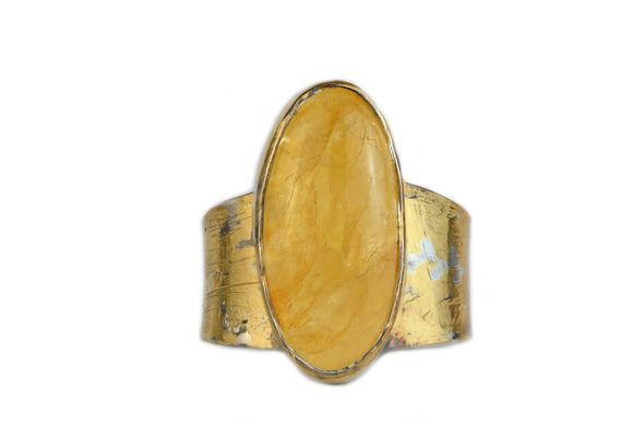 Golden Heliodor Ring