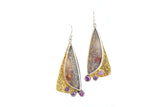 Sapphire and Garden Quartz Earrings