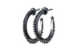 Narrow Bubble Hoop Earrings