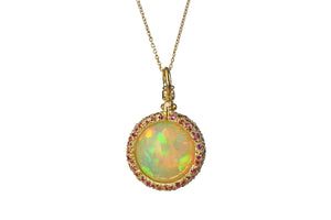 Ethiopian Opal and Sapphire Pendant