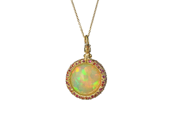 Ethiopian Opal and Sapphire Pendant