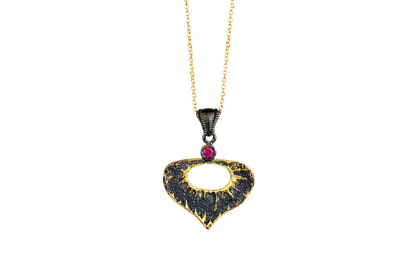 Lantern Shaped Pendant with Ruby
