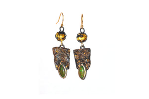 Ethiopian Opal Earrings in Reticulation