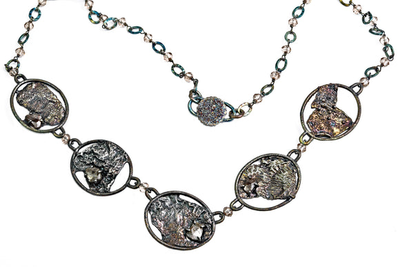 Reticulated Necklace with Rustic Diamonds