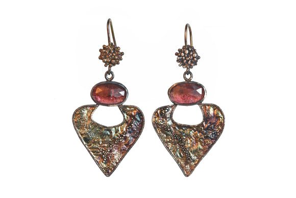 Tourmaline with Granulation Earrings