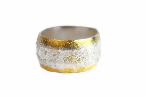 Dusted Silver and Gold Ring