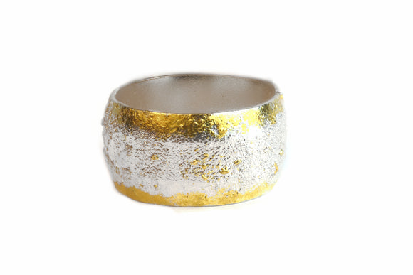 Dusted Silver and Gold Ring