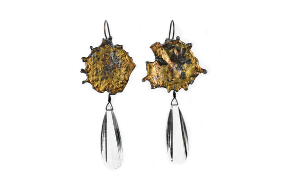 Crystal Quartz Splattered Earrings