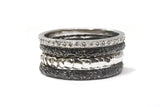 Textured, Black Rhodium Stacking Ring