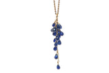 Blue Sapphire Cluster Pendant On 14k Gold Fill Chain