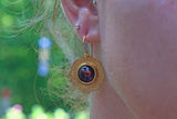 Decorative Garnet Cabochon Earrings