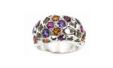 Multi Gemstone Ring In Sterling Silver