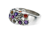 Multi Gemstone Ring In Sterling Silver