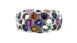 Multi Gemstone Ring In Sterling Silver
