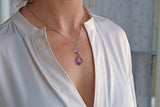 Pink And Pale Purple Amethyst Pendant In Sterling Silver
