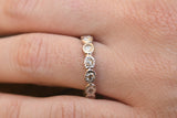 Rustic Eternity Ring In 14k White Gold With Rose Cut Diamonds