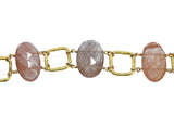 Rutilated Quartz And 24k Gold Vermeil Link Bracelet
