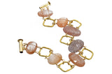 Rutilated Quartz And 24k Gold Vermeil Link Bracelet