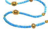 Stunning Turquoise Rondelles With Copper Fresh Water Pearls