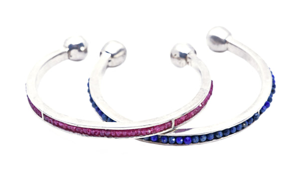 Simply Elegant Sterling Silver Cuff With Gemstones